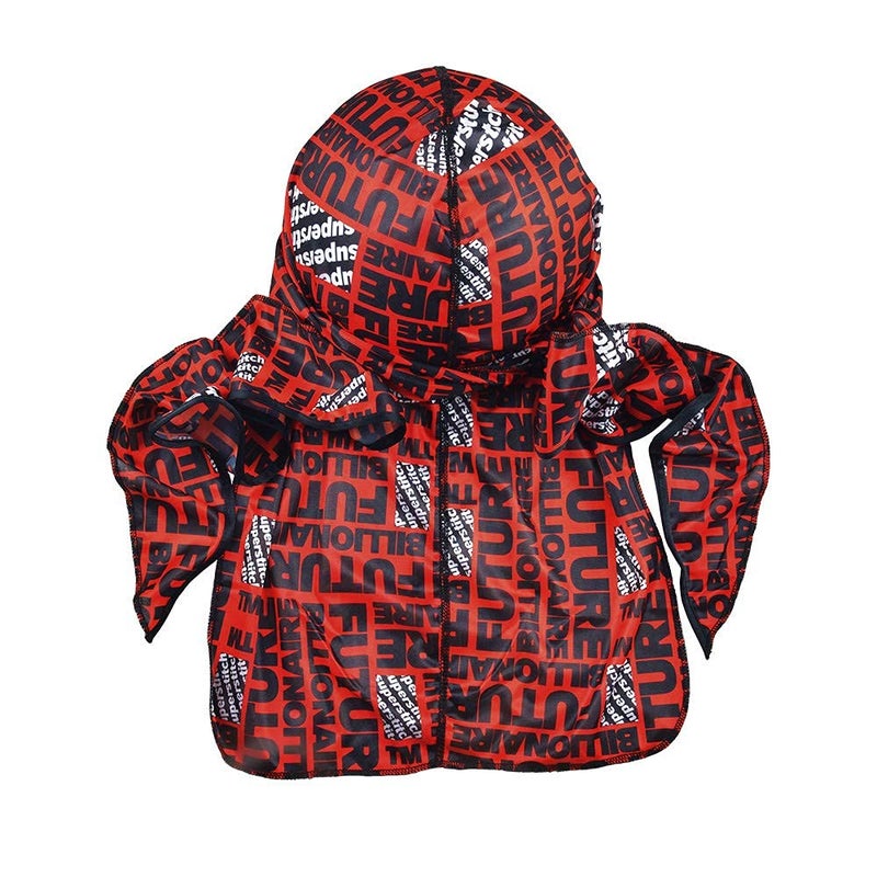 Superstitch Supersilky Ultra Silky Durag x Wavebuilder | 30+ Styles Premium Designer Durags for Men | 360 Waves | Red, Black and White Future Billionaire (Red Zodiac) - Image 2